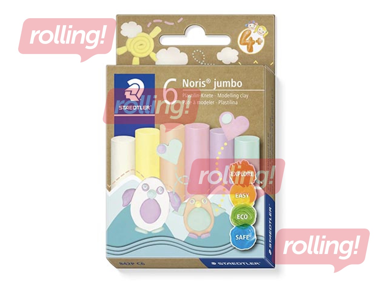 SALE Plastiliin Staedtler 842, 6 tk, pastelsed värvid