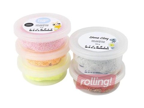 Смесь лепного и каменного пластилина, красная, оранжевая