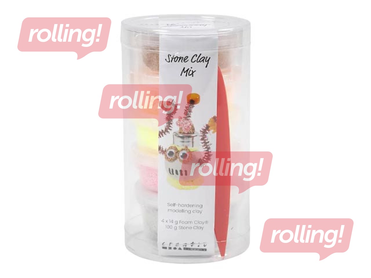 Смесь лепного и каменного пластилина, красная, оранжевая