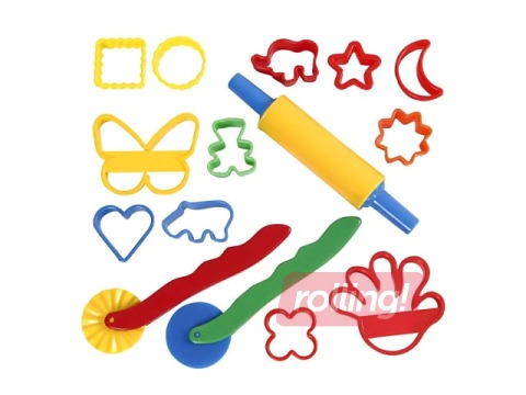 Plastilīna formiņu komplekts, dažādas krāsas, 15 gab.