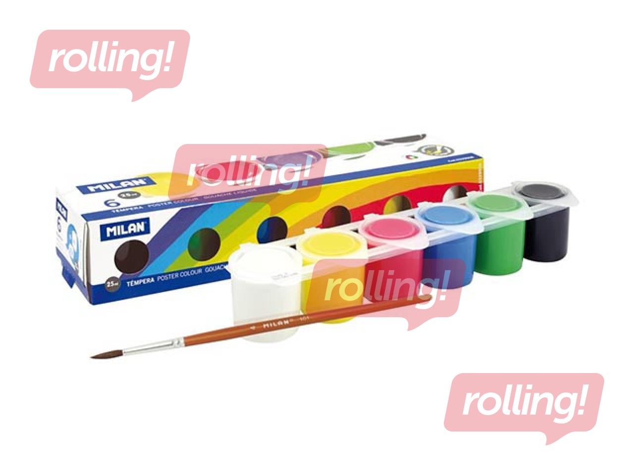 Box 6 jars 25 ml poster paint assorted colours