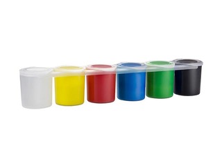 Box 6 jars 25 ml poster paint assorted colours