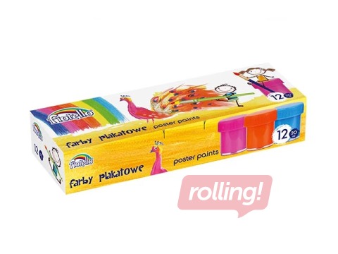 Гуашь Fiorello, 20мл, 12 цветов