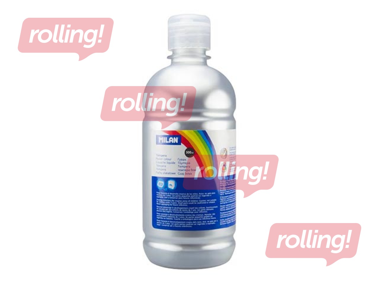 Plakativärv Milan, 500ml, hõbedane metallikvärv