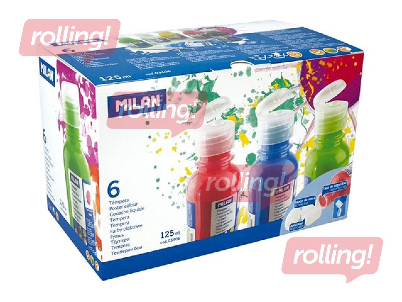 Plakativärvid Milan, 125 ml, 6 värvi