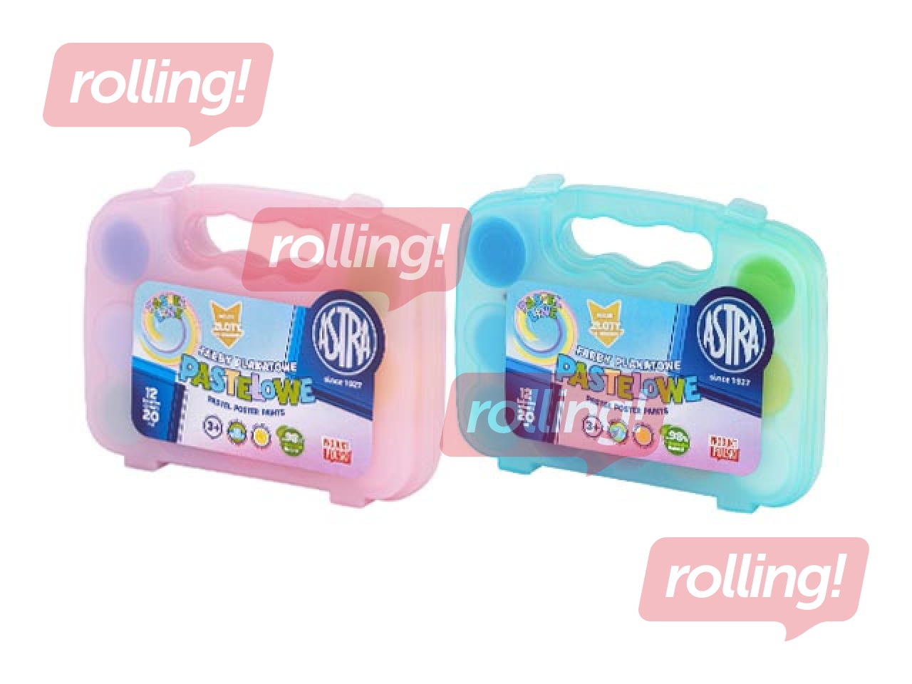 Guaša krāsas ar otiņu Astra plastmasa kastē, 20ml, 13 krāsas