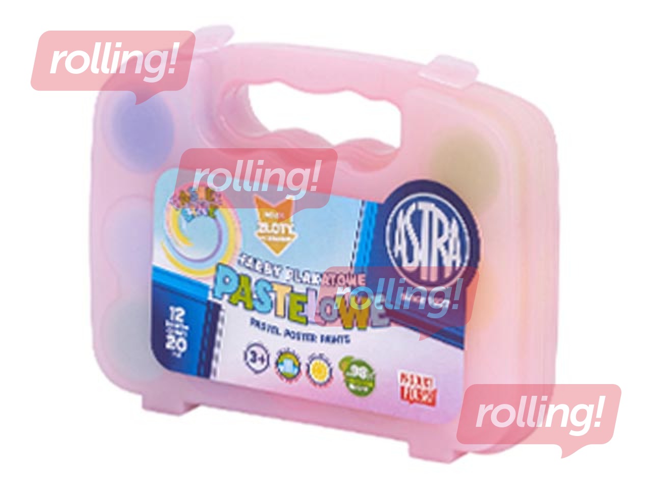 Guaša krāsas ar otiņu Astra plastmasa kastē, 20ml, 13 krāsas