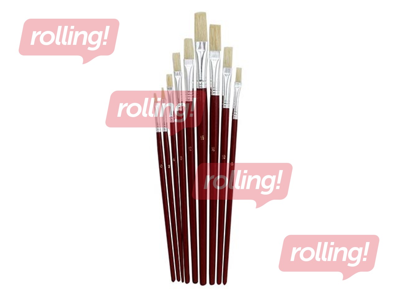 Pintslite komplekt 882B, 9 tk., lamedad harjased N0, 2, 4, 6, 8, 10, 12, 14, 16 