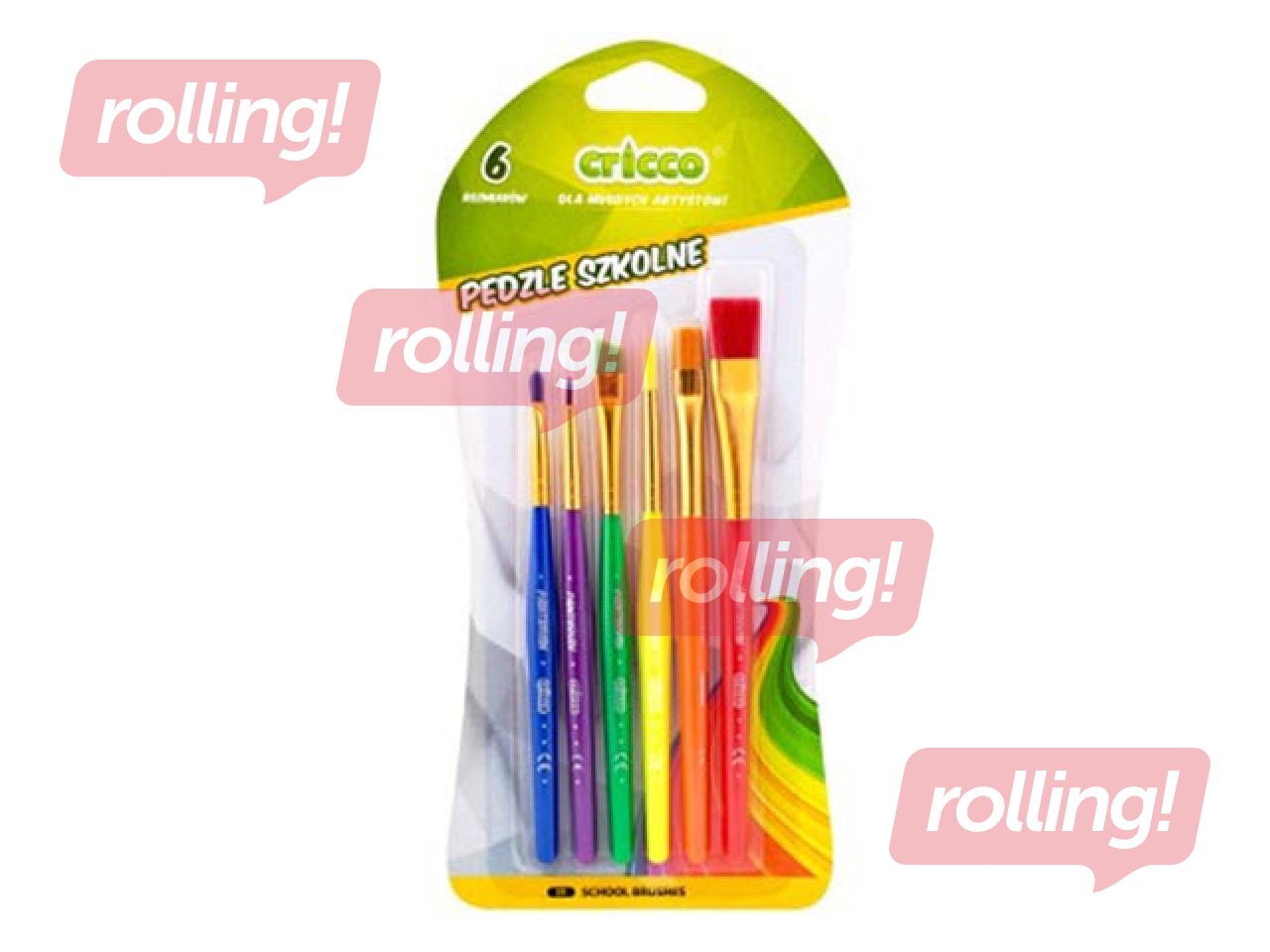 Pintslite komplekt Cricco vesi- ja guašš värvidele, 6 tk