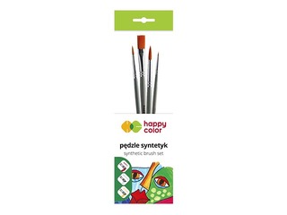 Nylon synthetic brush set Happy Color, 4 pcs