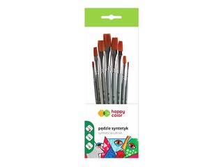 Набор синтетических плоскаи кистей Happy Color, 8 шт.