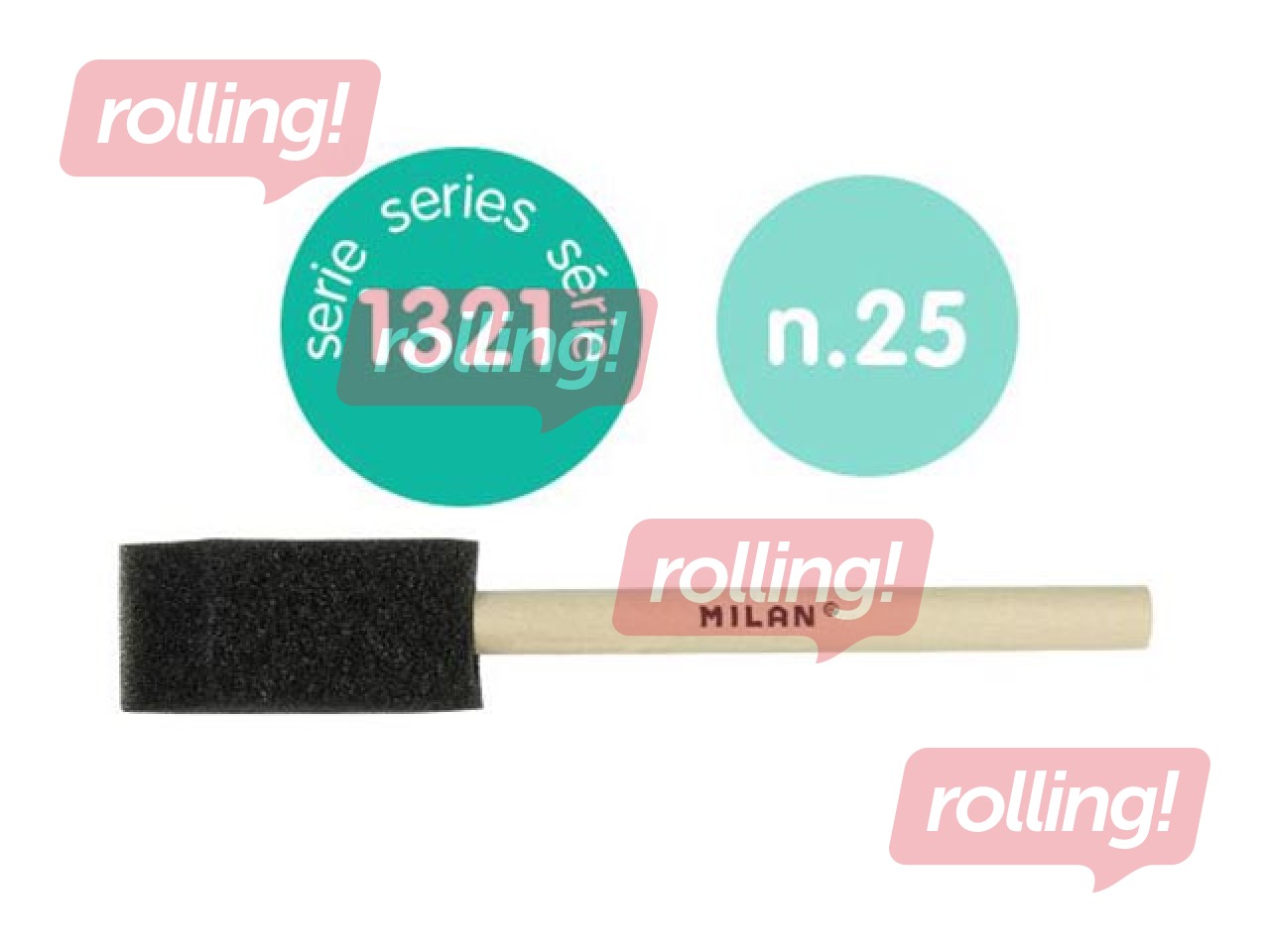Sponge brush Milan 1321, black, 25 mm