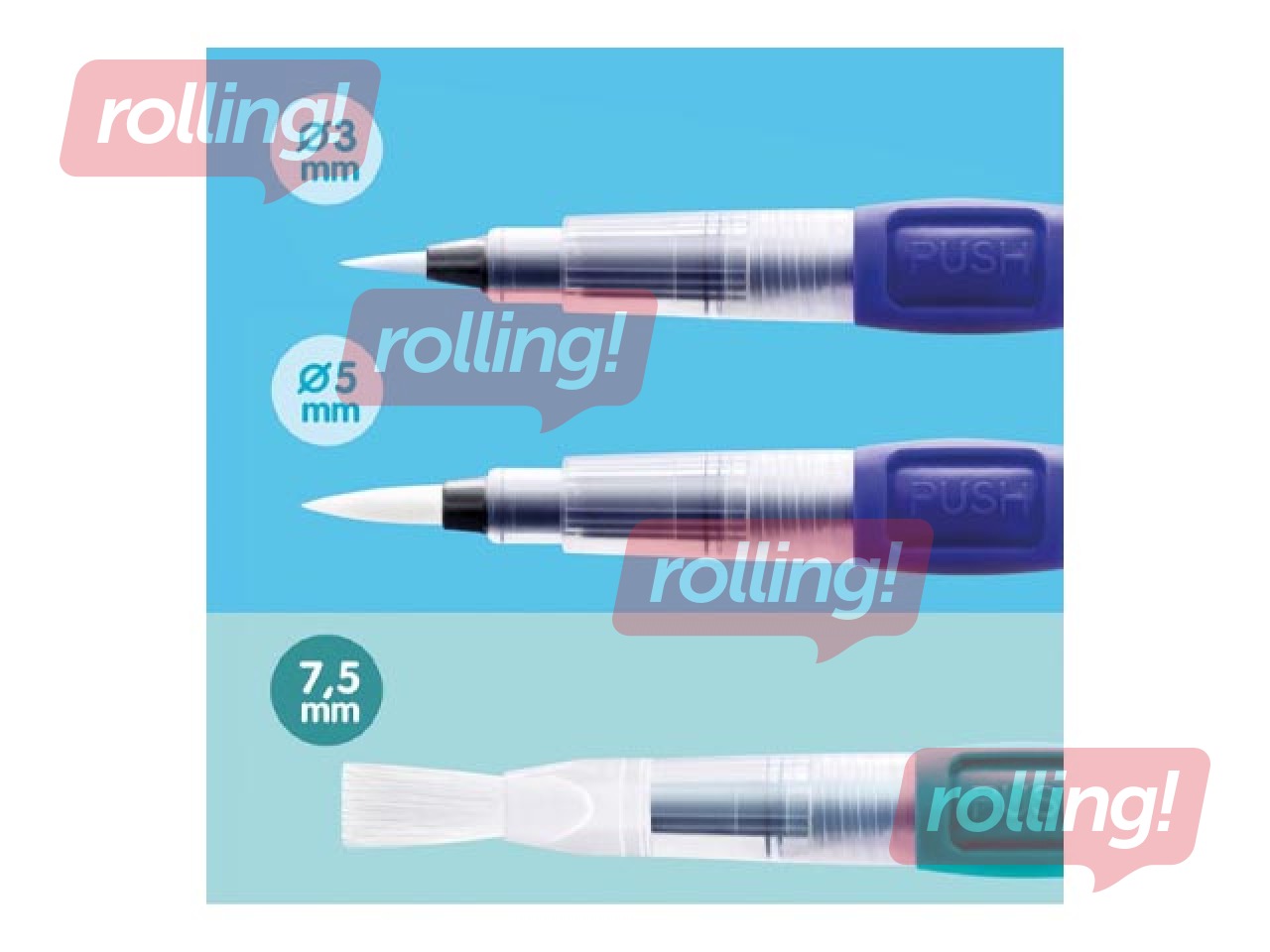 Brush set Milan, for watercolours, refillable