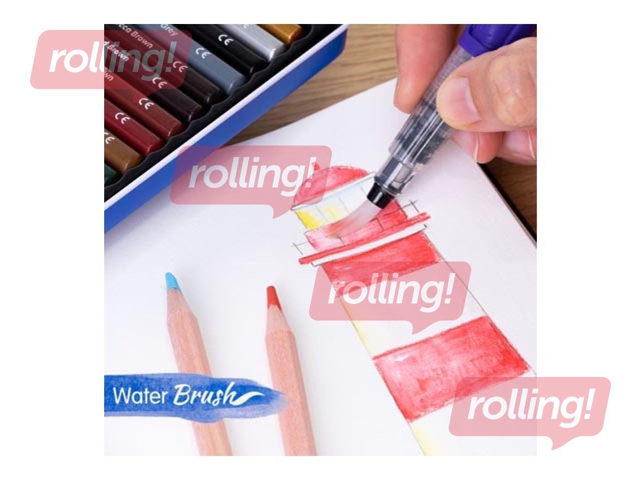 Brush set Milan, for watercolours, refillable