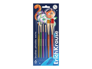 Brush set ErichKrause, Space Animals, 6 pcs.
