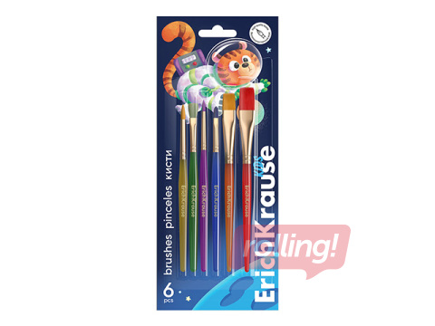 Pintslite komplekt ErichKrause, Space Animals, 6 tk.