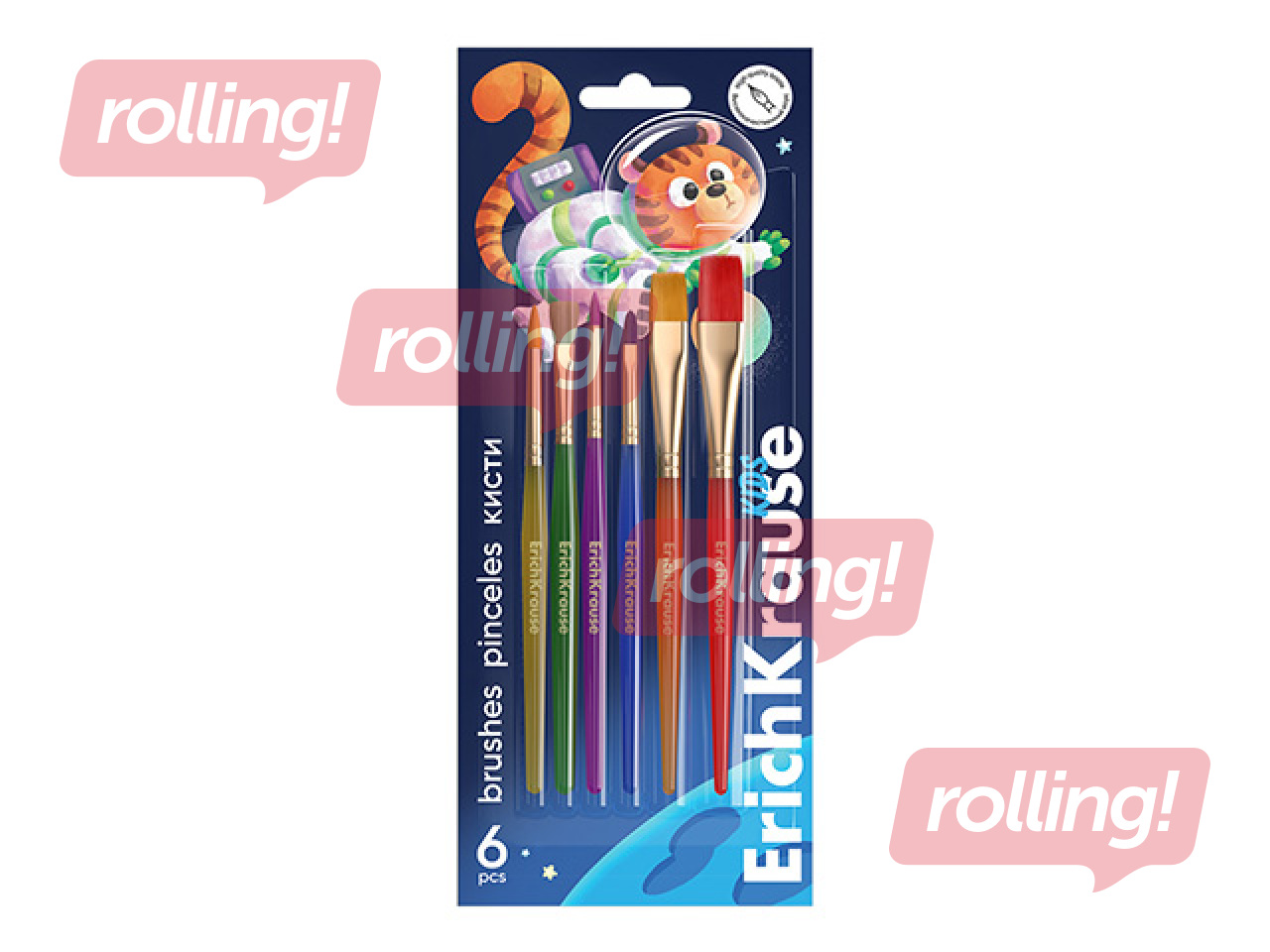 Pintslite komplekt ErichKrause, Space Animals, 6 tk.