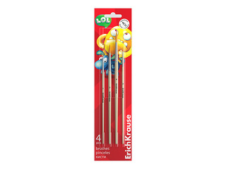 Brush set ErichKrause, Jolly Friends, synthetic, 4 pcs.