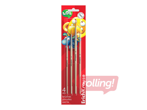 Pintslite komplekt ErichKrause, Jolly Friends, sünteetilised, 4 tk.