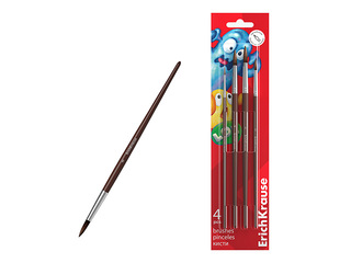 Brush set ErichKrause, Jolly Friends, 4 pcs.