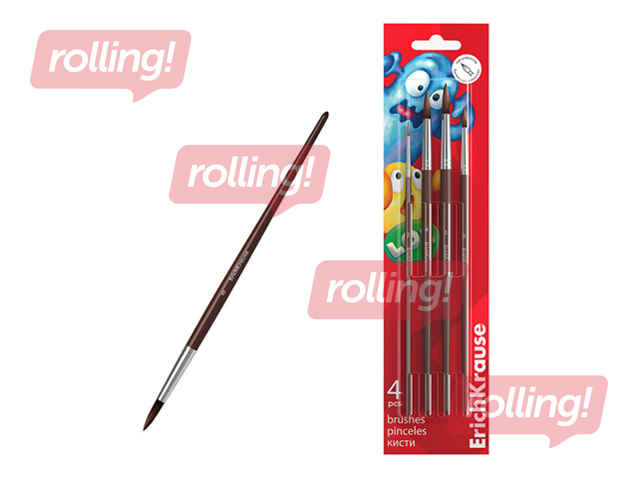 Pintslite komplekt ErichKrause, Jolly Friends, 4 tk.