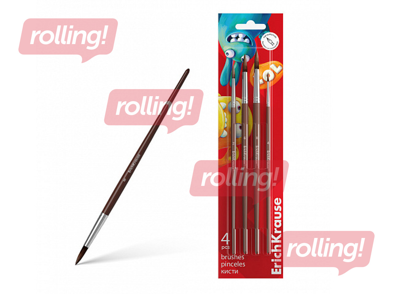 Brush set ErichKrause, Jolly Friends, 4 pcs.