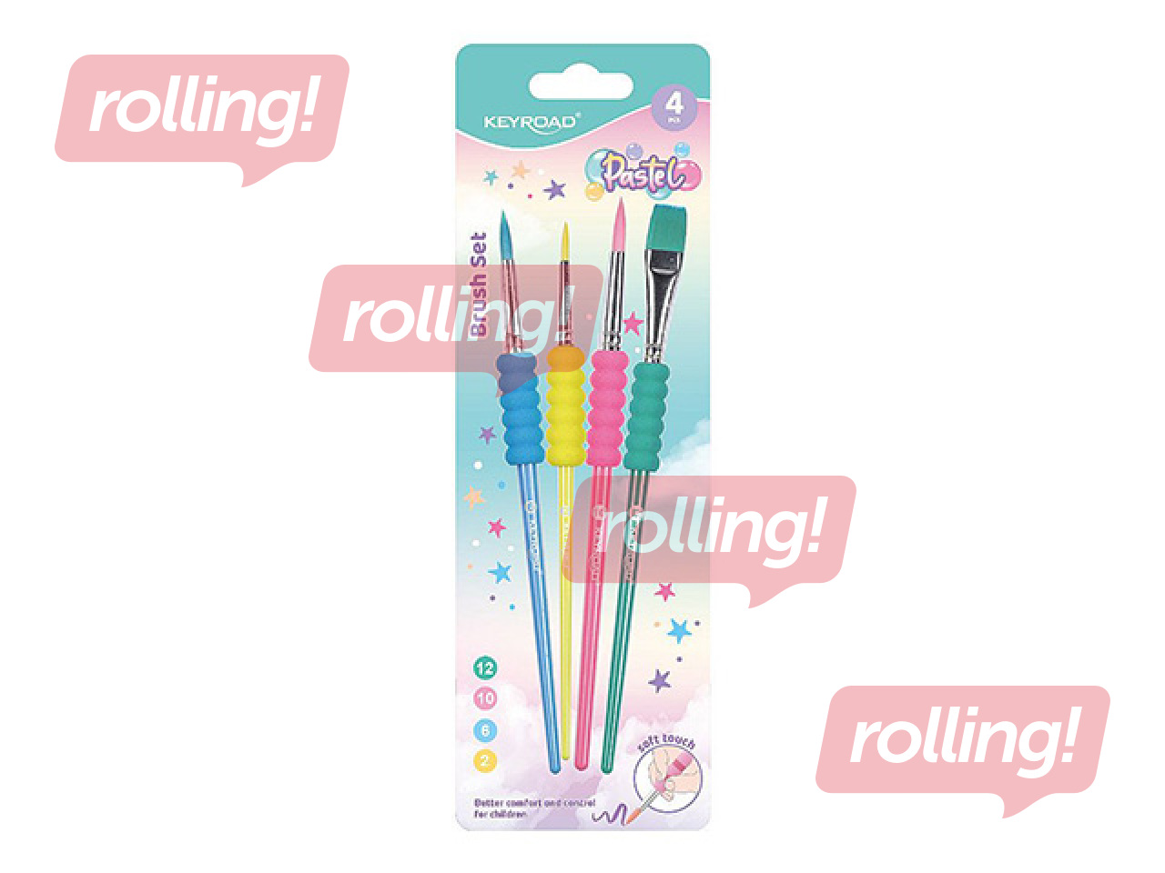 Pintslite komplekt Keyroad, Pastel, 4tk
