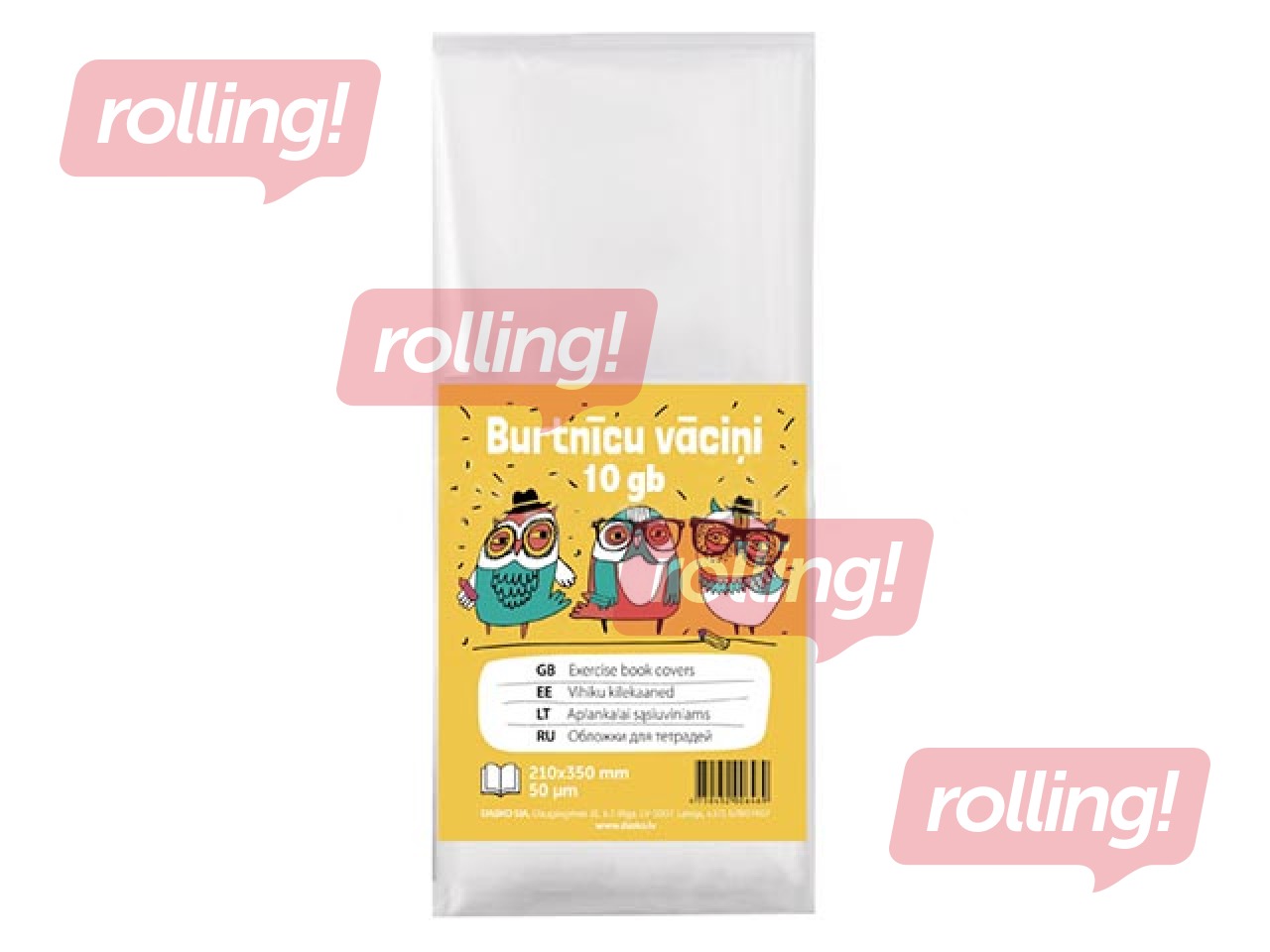 Burtnīcu vāciņi caurspīdīgi 175mm x 210mm, biezums 50 mic, 10gab.