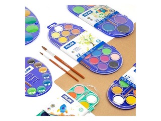 Set of 12 watercolour tablets Ø 30 mm with brush