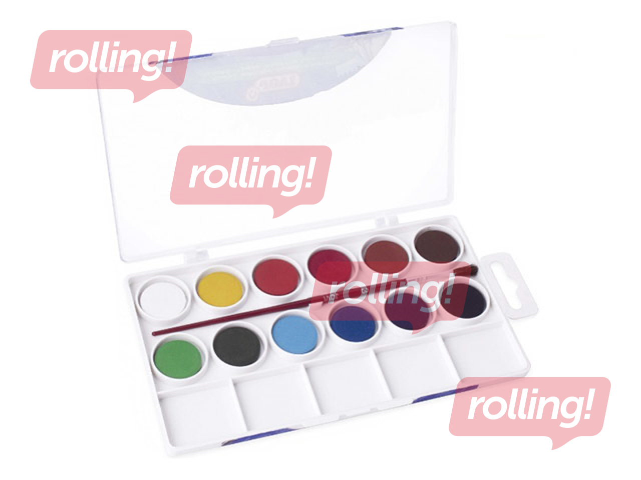 Vesivärvid Box Jovi 12 tabletti 22 mm assortii värvid + pintsel