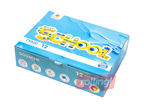 Gouache colors Gamma, 20ml, 12 colors