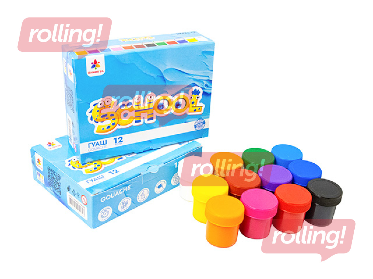 Gouache colors Gamma, 20ml, 12 colors
