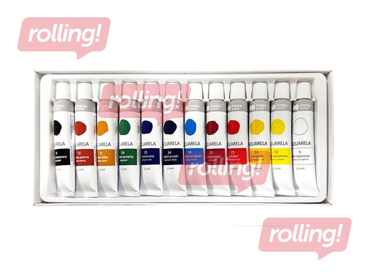 Akvarellvärvid Happy Color Studio, 12 x12 ml (tuubis)