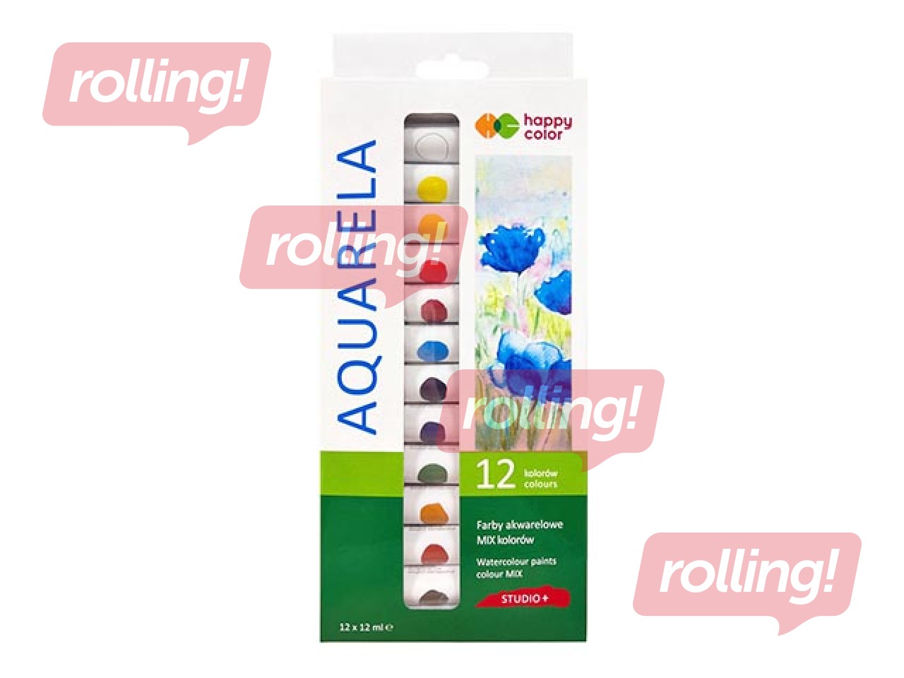 Акварельные краски Happy Color Studio, 12kр.x12ml (тюбика)