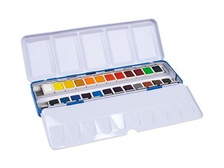 Watercolour paints Milan, 24 colours, metal box