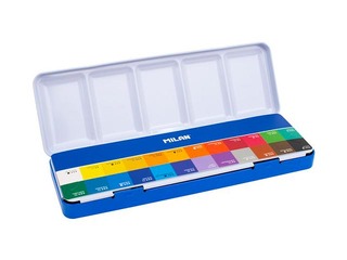Watercolour paints Milan, 24 colours, metal box