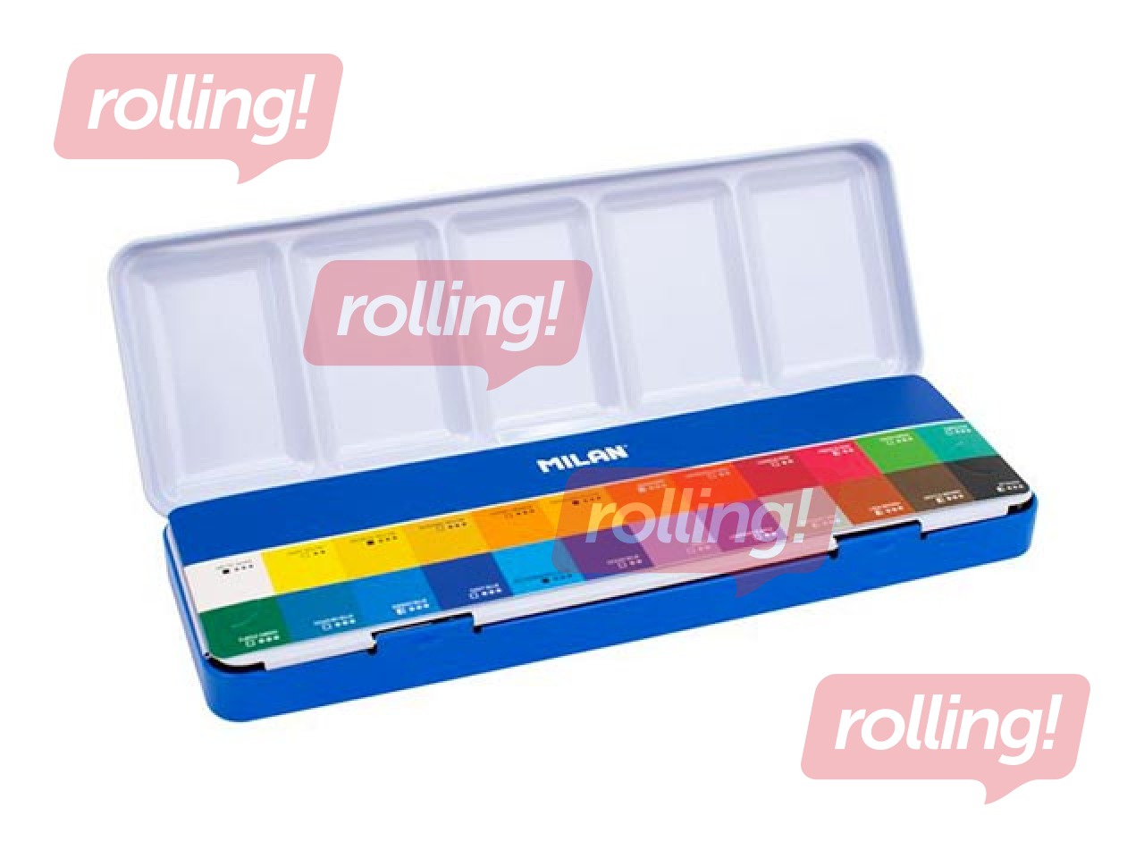 Watercolour paints Milan, 24 colours, metal box