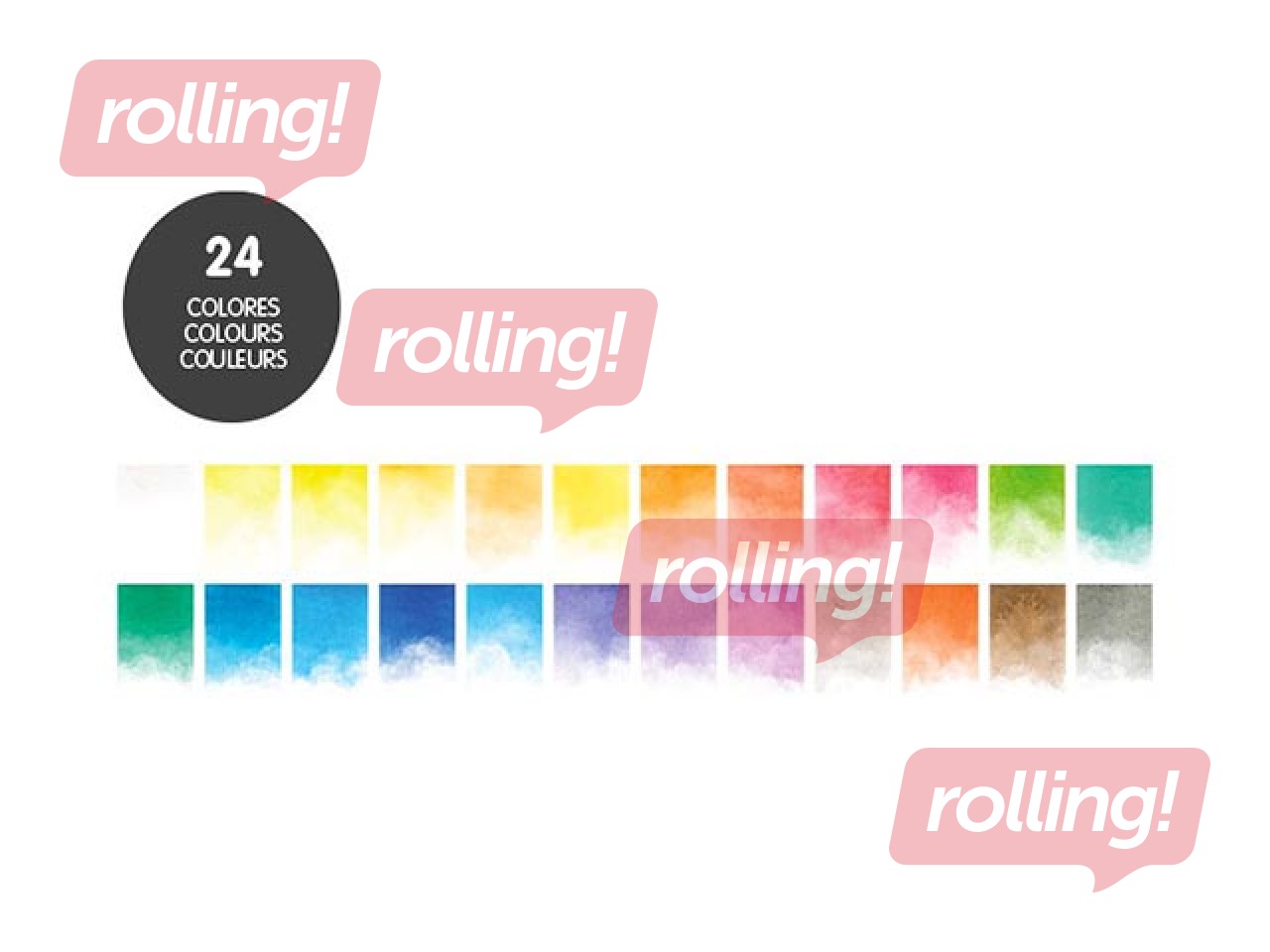 Watercolour paints Milan, 24 colours, metal box