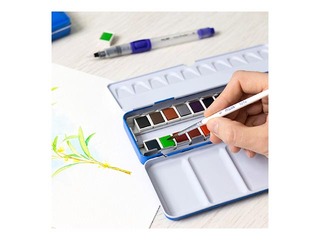 Watercolour paints Milan, 24 colours, metal box