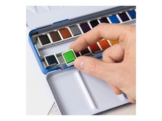 Watercolour paints Milan, 24 colours, metal box