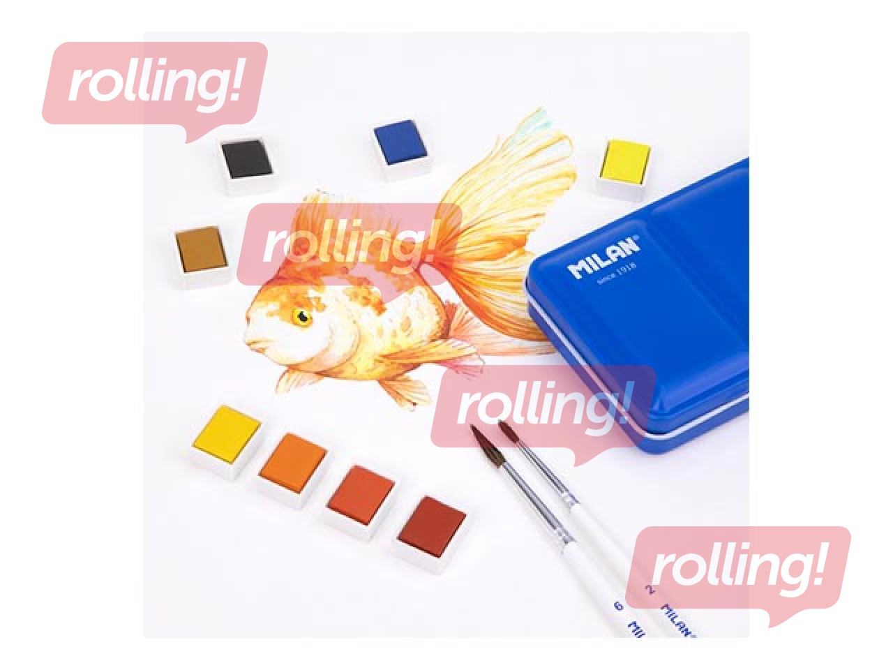 Watercolour paints Milan, 24 colours, metal box