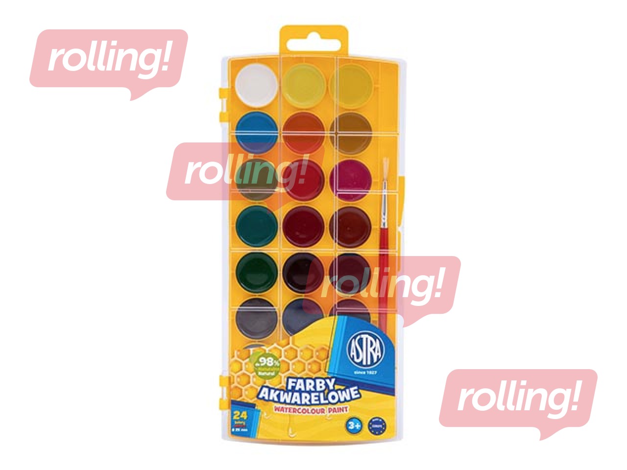 SALE Akvarellid Astra, 24 värvi ja pintsel