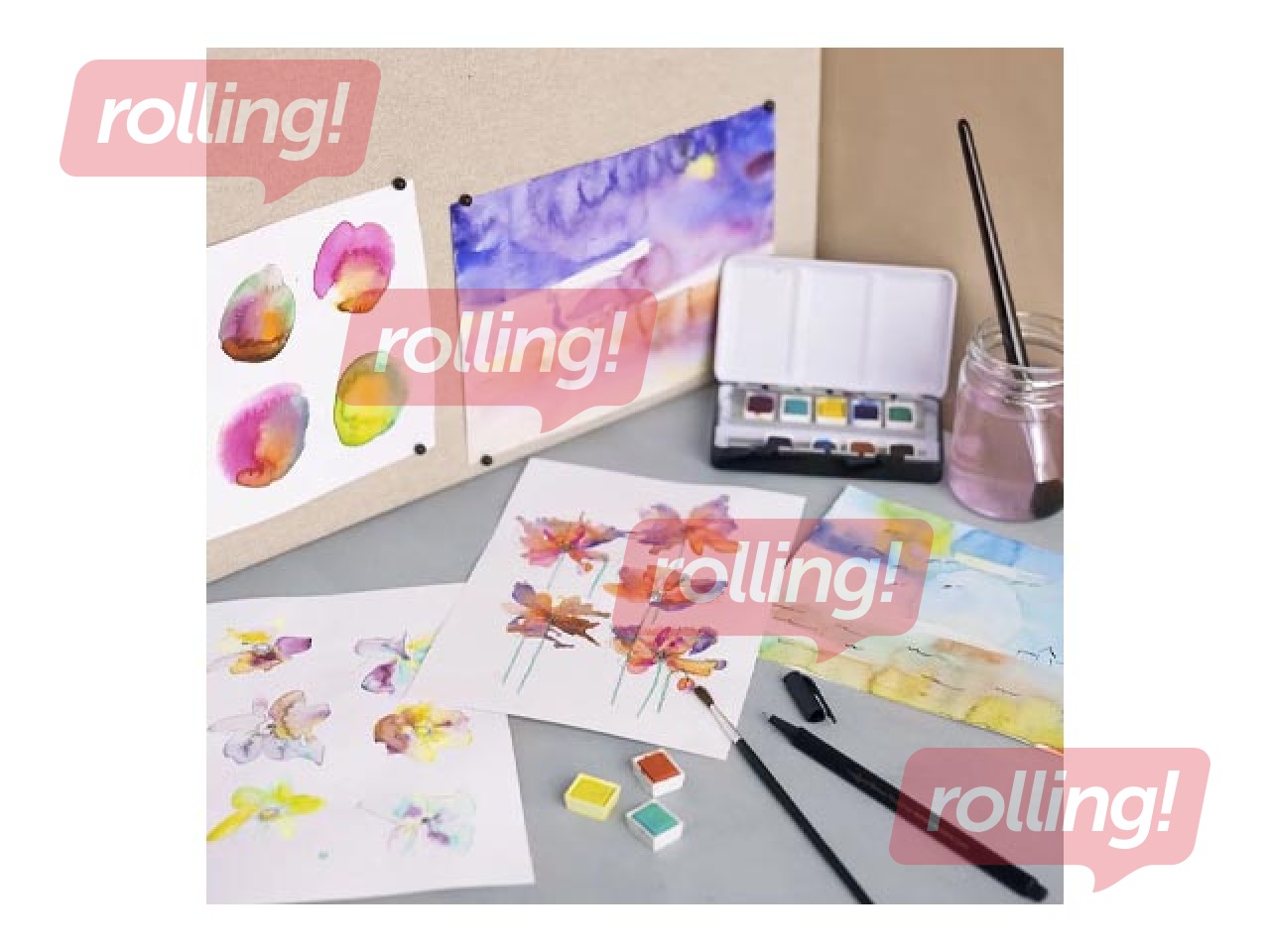 Akvarellvärvid Creativ Company, metallkarbis, 12 värvi