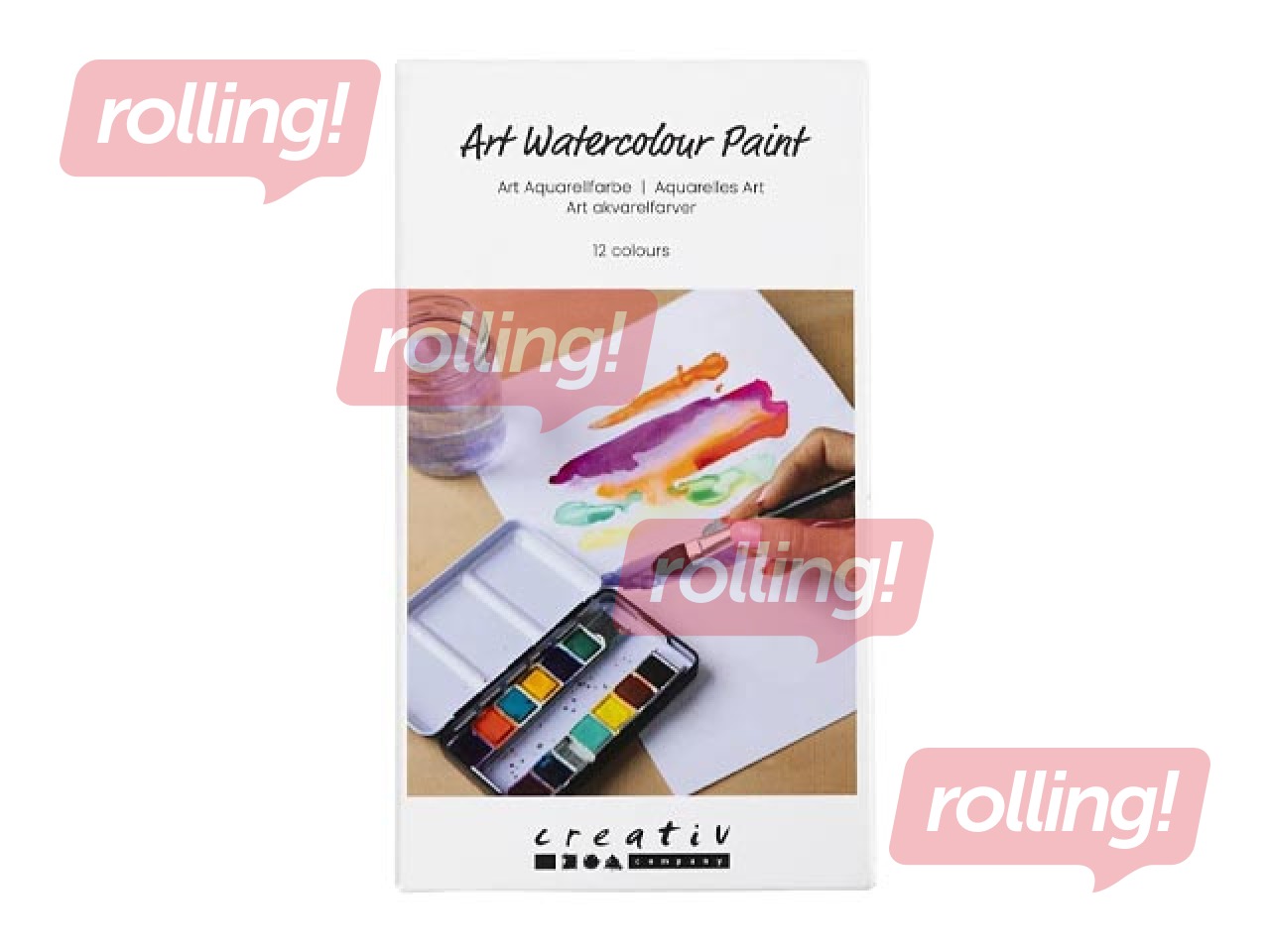 Акварельные краски Creativ Company, металлическая коробка, 12 цветов