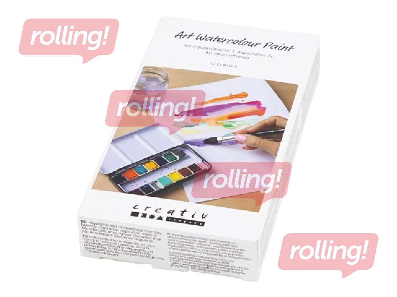 Акварельные краски Creativ Company, металлическая коробка, 12 цветов