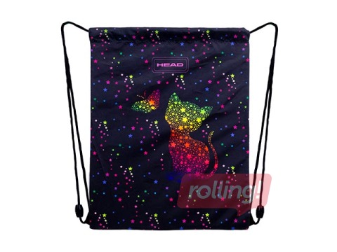 Shoe bag Astra, Head, Golden Effect Rainbow Kitty