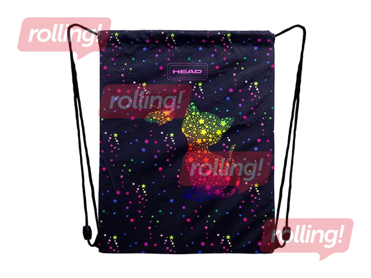 Shoe bag Astra, Head, Golden Effect Rainbow Kitty