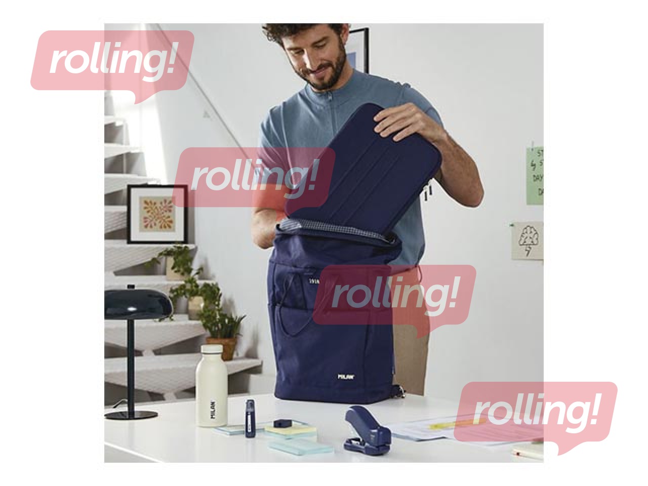 Backpack Milan Urban Top roll (10L) 1918, navy blue