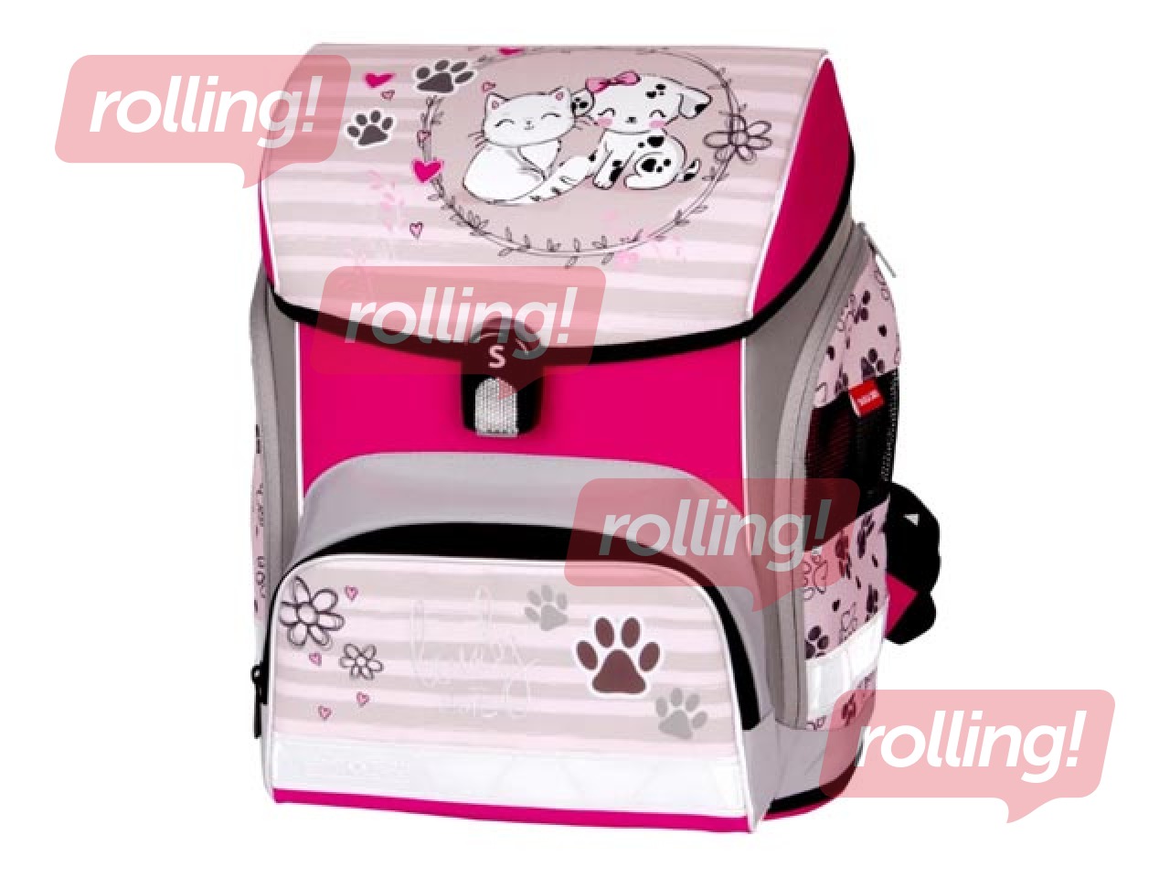 Skolas komplekts Cute Pets: mugursoma, penālis, apavu soma