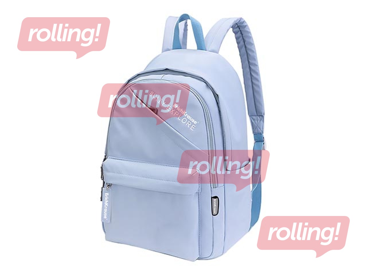 Seljakott kahe sahtliga ErichKrause EasyLine Style, helesinine, 22 L